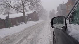 Scary drive on icy road during Montreal blizzard