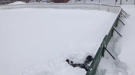 Man has a good time after storm Stella dumps a