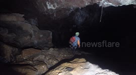 Kayaker explores lake beneath other lake in Ireland