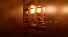 Fire destroys apartment in Raleigh, US