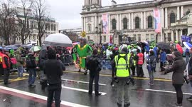 St Patrick's Day Parade in Belfast Northern Ireland. P1