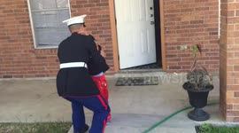 US Marine surprises little brothers after two years serving overseas