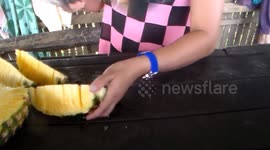 Cut pineapple like a master chef without the mess and learn it in seconds! CHECK THIS OUT!
