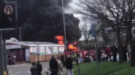 Fire rages at electrical substation in Leicester city centre