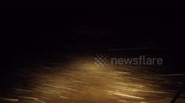 Midnight Snow Squall At The Beach