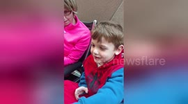 Boy, 5, surprised with first puppy