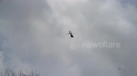 Police helicopter circus at the top of Ministry of Defence ,Westminster