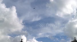 Police helicopter circus at the top of Ministry of Defence ,Westminster