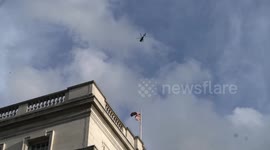 Police helicopter circus at the top of Ministry of Defence ,Westminster