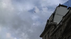 Police helicopter circus at the top of Ministry of Defence ,Westminster