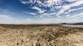 Partly Cloudy Day Time Lapse of Borrego Badlands From Fonts Point Overlook