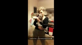 Tipsy dancing with cat