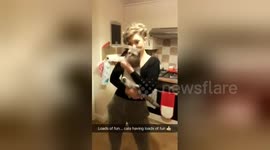 Newsflare Edit - Tipsy dancing with cat