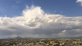 Timelapse of rain showers moving across Scottsdale, Arizona