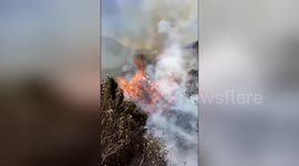 Chinese villagers visit graves causing forest fire