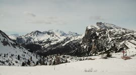 Time lapse video of snowy Alps mountains in Sud Tirol in Italy