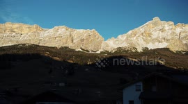 Time lapse video of snowy Alps mountains in Sud Tirol in Italy