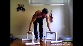 Handstand bottle flip challenge