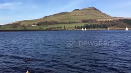 Warm spring weekend at Dovestones reservoir