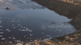 Rising temperatures create run-off in Canadian field