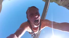 First person view of record-breaking bungee jump