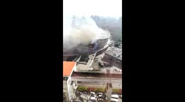 Fire engulfs Shanghai Shenhua Hongkou Stadium