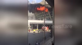 Further footage of Shanghai Hongkou football stadium fire