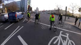 Newsflare Edit - Cyclist narrowly missed by coach