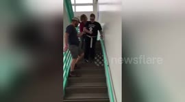 Newsflare Edit - Walking down a whole flight of stairs for the first time