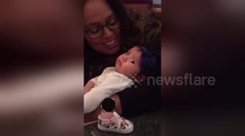 Adorable baby gets emotional when her Auntie sings