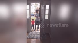 Boy, 4, scared by surprise party