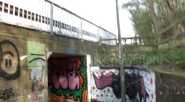 Graffiti art in underpass to nowhere