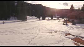 Aerial video of snowy Alps mountains in Sud Tirol in winter, Italy, 4k