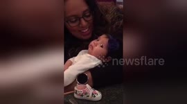Newsflare Edit - Adorable baby gets emotional when her Auntie sings