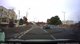 I'm a driving instructor and with a pupil driving at 25 miles an hour around a roundabout a man decides run and jump onto the front of the car