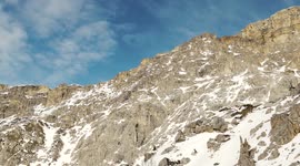 Snowy Alps mountains in Sud Tirol in winter, Italy, 4k