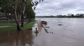 Rising floodwaters after Cyclone Debbie in Queensland
