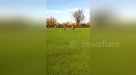 Newsflare Edit - Amateur footballer scores epic free kick to win league