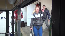 Couples Naked Bungee Jump for Valentine's Day