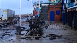 Damage on Brighton & Hove seafront after Valentine's night storm 15.02.2014