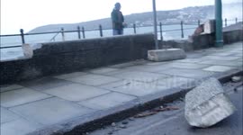 Penzance Promenade destroyed by Hurricane Force Winds