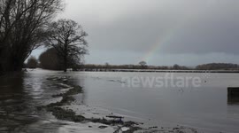 Somerset Flooding with Rainbow