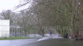 Wakeboarding in flooded Eton