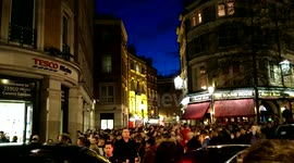 Football fans in Covent Garden