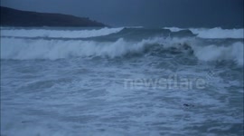 Flooding at St Ives, Huge Waves at Porthleven