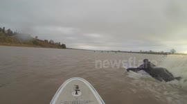 Surfing the Severn bore