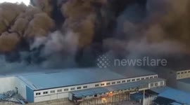 Warehouse fire breaks out in northern China