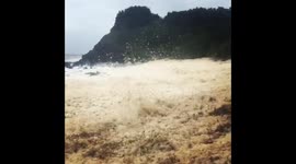 Cycline Debbie turned sea into whipped cream and beach into foam