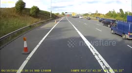 Bentley Dangerously Undertaking Truck on M6