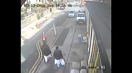 Car hits parked vehicle